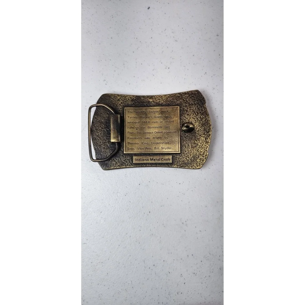 Tyrone Malones Super Boss Belt Buckle Worlds Fastest Diesel Truck Vtg IMC.NOX629